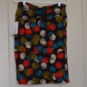 Dot Pattern Black Lularoe Cassie Skirt M NWT